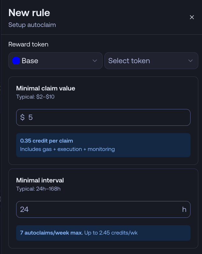 Setting up an autoclaim rule